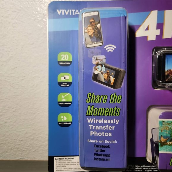 NEW Vivitar 4K Ultra HD Action Camera Bundle tripod, floater, WiFi, 64GB SD, - Picture 9 of 10